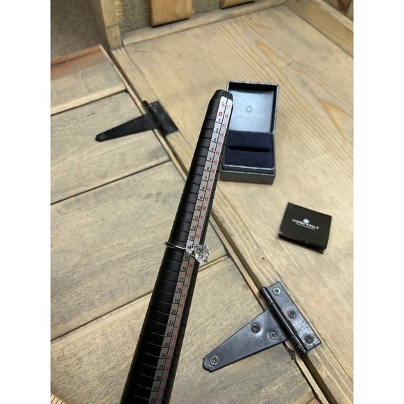 SZ 7 Lustro Stella Sterling Silver Bridal Set Rings 925  Large Stone - Picture 6 of 9